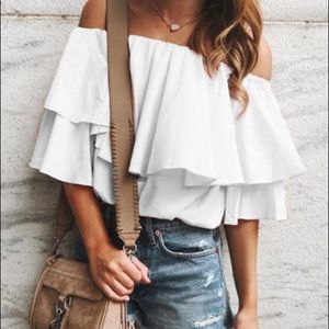 White Frill Off-Shoulder